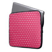 Roze Polka Dot Laptop Hoesje Sleeve (Voorkant Links)