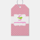 Roze polka-dot logo cadeaulabel (Voorkant)