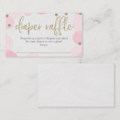 Roze Polka Dot Luier Raffle Baby shower Kaart (Voorkant / Achterkant)
