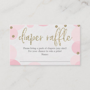 Roze Polka Dot Luier Raffle Baby shower Kaart