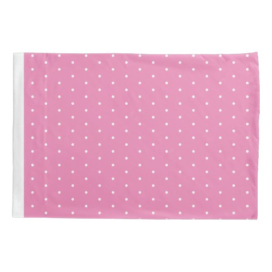 Roze Polka-Dot Meisje Monogram Kussensloop (Achterkant)