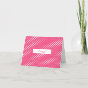 Roze Polka Dot met naam Kaart