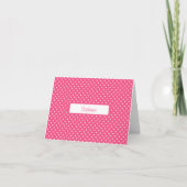 Roze Polka Dot met naam Kaart (Voorkant)