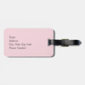 Roze Polka Dot met Taupe Monogram Bagagelabel (Achterkant horizontaal)