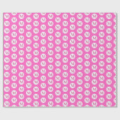 Roze polka dot monogram cadeaupapier (Vlak)