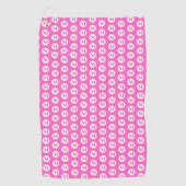 Roze polka dot monogram golfhanddoek (Voorkant)