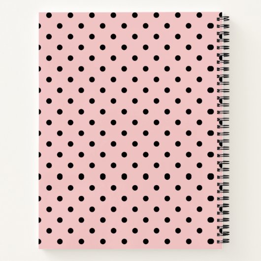Roze, polka dot notitieboek (Achterkant)