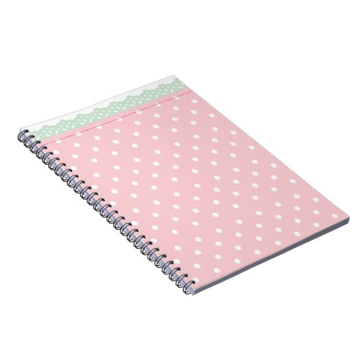 Roze Polka-Dot Notitieboek Journal (Rechterzijde)