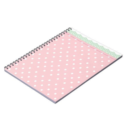 Roze Polka-Dot Notitieboek Journal (Linkerzijde)