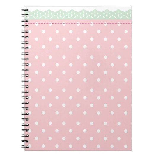 Roze Polka-Dot Notitieboek Journal (Voorkant)