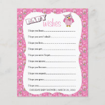 Roze Polka Dot Owl Baby shower Theme Baby Wishes