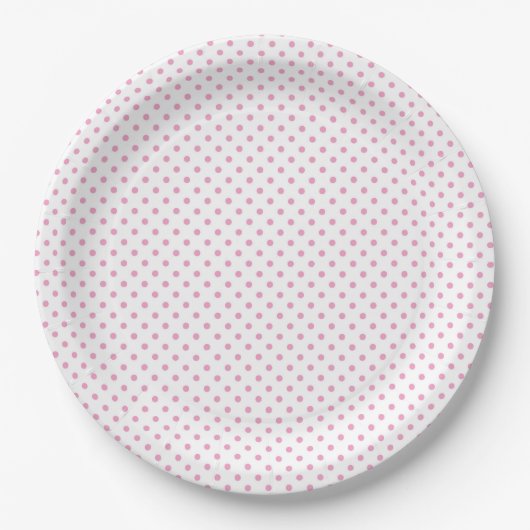 Roze Polka Dot Papieren Borden Papieren Bordje (Voorkant)