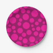 Roze polka dot papieren bordje (Voorkant)
