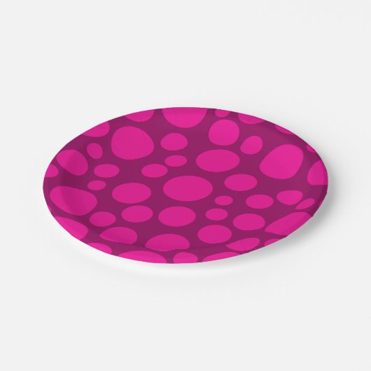 Roze polka dot papieren bordje (Gekanteld)