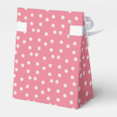 Roze polka dot partij gunst doos met boog bedankdoosjes (Achterkant)