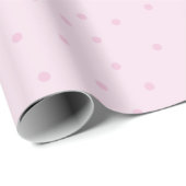Roze Polka Dot Patroon Minimalistisch Cadeaupapier (Rol Hoek)