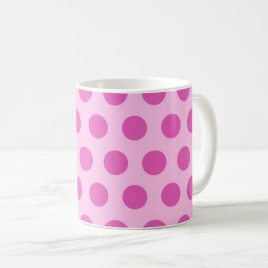 Roze polka dot patroon vlekkerige mok (Voorkant rechts)