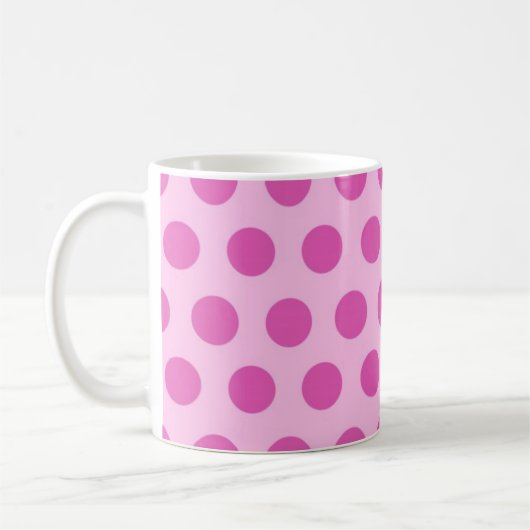 Roze polka dot patroon vlekkerige mok (Links)