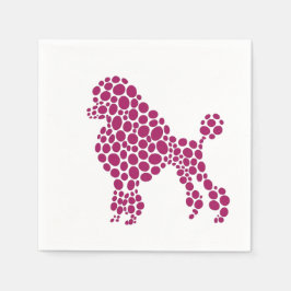 Roze Polka Dot Poodle Dog Party Servet