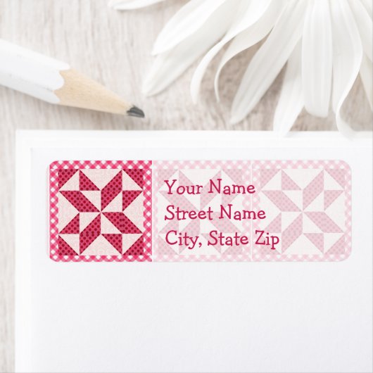 Roze Polka Dot Quilt Etiket (Insitu)