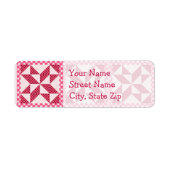 Roze Polka Dot Quilt Etiket (Voorkant)