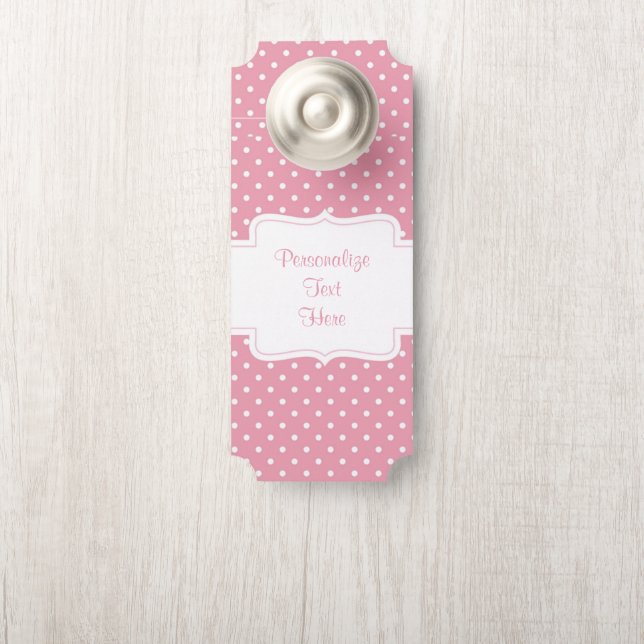  & Roze Polka Dot  Room Deurhanger (Op knop)