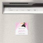 Roze Polka Dot Save the Date Magnets Magneet (Insitu (Vaatwasser))