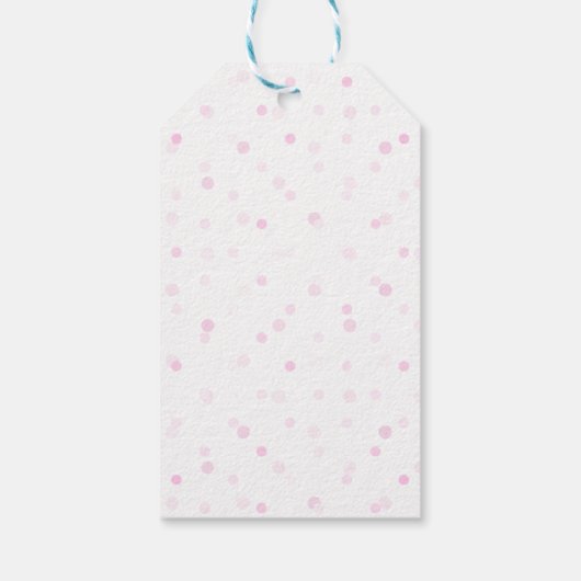 Roze Polka Dot Schattigee Hedgehog Gift Labels Cadeaulabel (Achterkant)