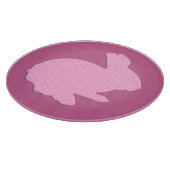Roze Polka Dot Silhouette Bunny Cutting Board Snijplank (Hoek)