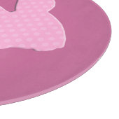 Roze Polka Dot Silhouette Bunny Cutting Board Snijplank (Hoek)