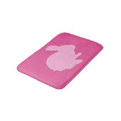 Roze Polka Dot Silhouette Bunny Rabbit Bath Mat (Gekanteld)