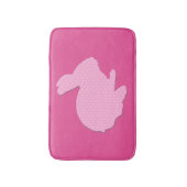 Roze Polka Dot Silhouette Bunny Rabbit Bath Mat (Voorkant Verticaal)
