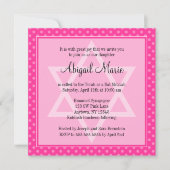 Roze Polka Dot Star van David Bat Mitzvah Square Kaart (Voorkant)