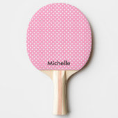 Roze polka dot tafeltennis ping pong paddle tafeltennisbatje (Voorkant)