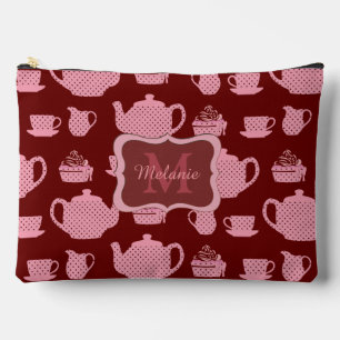 Roze Polka Dot Tea Set Burgundy Persoonlijk Etui