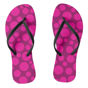 Roze polka dot teenslippers