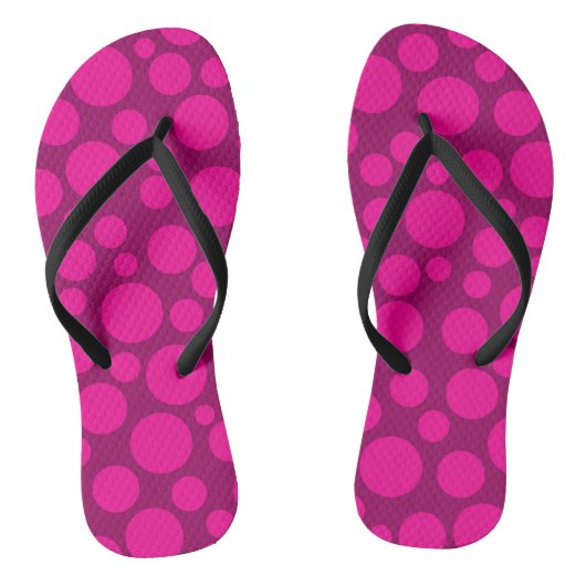 Roze polka dot teenslippers (Voetbed)