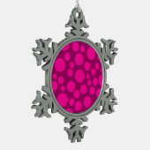 Roze polka dot tin sneeuwvlok ornament (Links)