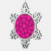 Roze polka dot tin sneeuwvlok ornament (Rechts)