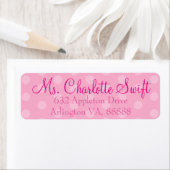 Roze Polka Dot Verjaardag Retouradres Etiket (Insitu)