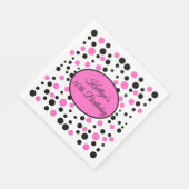 Roze Polka Dot Verjaardag Servet (Hoek)