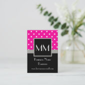 Roze polka dot visitekaartje (Staand voorkant)