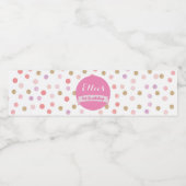 Roze Polka dot water flesetiket, baby shower Waterfles Etiket (Enkel label)