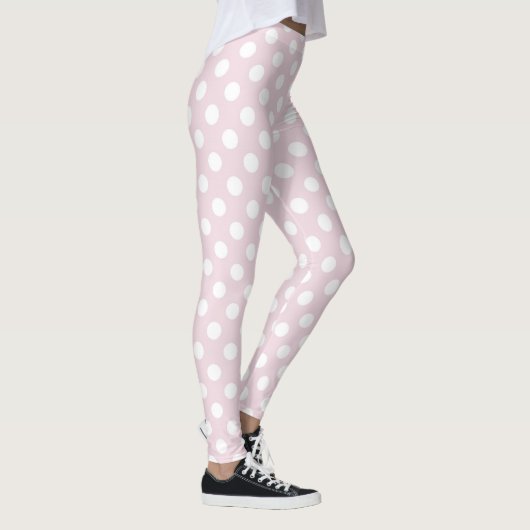 Roze Polka Dot Yoga Leggings Vrouwen Workout Fitne (Rechts)