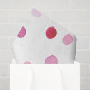 Roze Polka Dots Artisan Waterverf Sweet Multi gebr Tissuepapier
