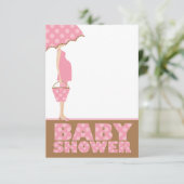 Roze Polka Dots Baby Douche Uitnodigingen (Staand voorkant)
