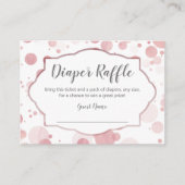 Roze Polka Dots Baby shower Luier Raffle Ticket Informatiekaartje (Voorkant)