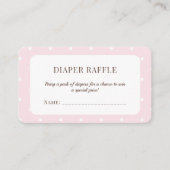 Roze Polka Dots Baby shower Luier Raffle Ticket Informatiekaartje (Voorkant)