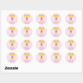 Roze Polka Dots Blond Rollerskating Superstar Sti Ronde Sticker (Vel)