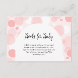 Roze Polka Dots boog Baby shower Boeken voor Baby Informatiekaartje